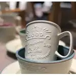 Coffe Bar Kubek Latte krem/niebieski