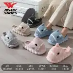 Дамски домашни пантофи, тип ботуш, 36-41, с косъм, 3.8 см EVA подметка, форма на акула, многоцветни, Jomix Shoes, търговия на едро, MD8583, търговия на едро