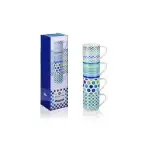 Set Art Blue, 4 căni din porțelan
