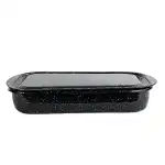 Емайлиран тиган за печене с капак 36см черен с отливник продуктов код P7141PIC/36 Супрева на едро