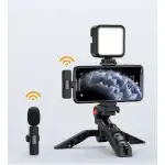 Professional Vlogging Kit with remote control, foldable tripod, LED lamp and Lavaliera Wireless Microphone, for Android Type C, wholesale Supreva