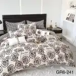 Спален комплект, 6 части, 180x200см, черно и бяло, с рози, Casa New Concept, Супрева на едро, GR6-241
