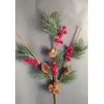 Decorative branch with cones and beads, wholesale Supreva