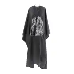 Hairdressing cape with phone window, black 23779, Supreva