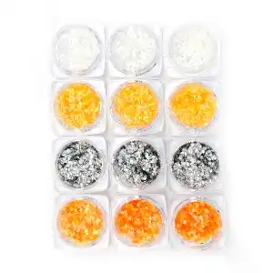 Set of 12 sequin decorations for nails, hexagons 3788, Supreva
