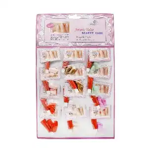 False nails set with glue included, 12 sets, Multicolor 17869, wholesale Supreva