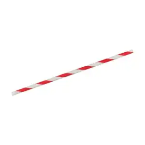 Słomki papierowe Jumbo, 25 cm, Ø 0,8 cm, czerwone paski, karton 200 szt., hurtownia Supreva