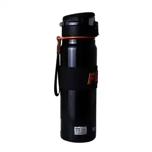 Sticla de Apa, 750 ml, Mesaj FUN+, Negru si Portocaliu, angro