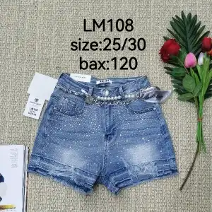 Дамски дънкови шорти 25-30 Blue Pebbles Mimi Dave LM108 на едро