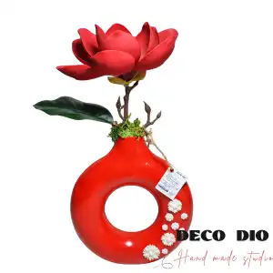 Rota ceramic vase with Lotus - 33 cm/18 cm, wholesale