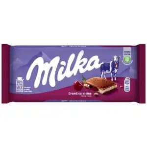 Ciocolata cu crema de visine Milka, 100 g