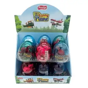 Ou cu surprize Transparent Funny Plane 6g, Set 12 bucati, angro