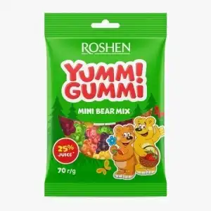 Yummi Gummi Mini Bear Mix Fruit Gummy Bears 70g, hurt