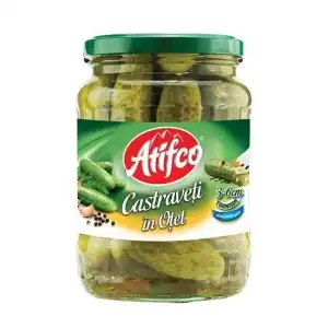 Pickled cucumbers 3-6 cm, Atifco, 720g, wholesale