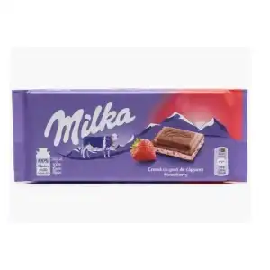 Ciocolata crema cu gust de capsuni si iaurt, Milka 100g, angro