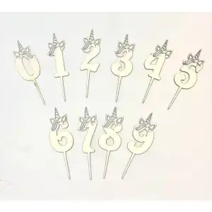 Topper cifra unicorn - 16 x 6 cm - C-ARTp, angro