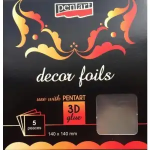 20737 - Set of 5 transfer foils, metallic silver - Pentart, wholesale