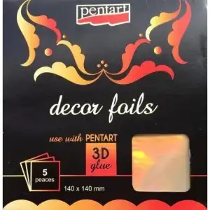 20748 - Set 5 buc folie transfer, diffuzer golb holografice - Pentart, angro
