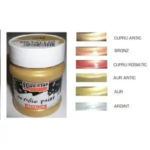 Culori acrilice metalizate 230 ml - Pentart, engros