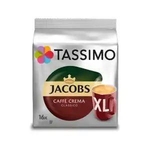 Капсули Tassimo Jacobs Caffe Crema Classico XL, 16 капсули, 5 броя, на едро