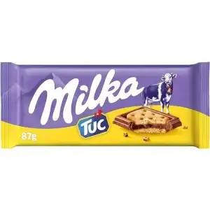 Ciocolata cu biscuiti Tuc, Milka, 87 g, angro