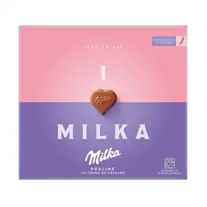 Praline I Love Milka cu capsuni, 120g, angro