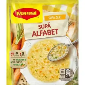 Supa cu paste și legume Maggi Alfabet 44g, engros