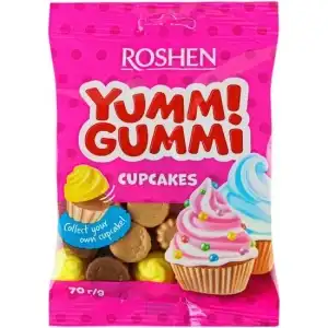 Roshen Yummi Gummi Cupcakes 70g, hurt