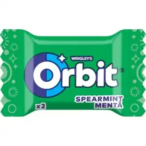 Дъвка Orbit Spearmint с вкус на мента 2 дражета, 100 броя, на едро