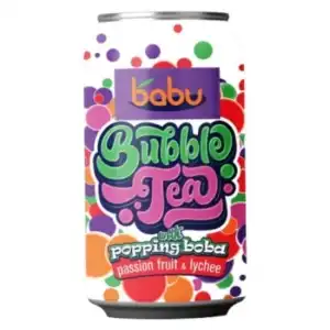 Babu Bubble Tea passion fruit and lychee tea, can, 315 ml, SGR, wholesale
