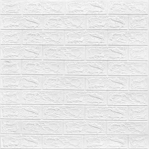 3D wallpaper, self-adhesive 70 cm x 77 cm x 0.3 cm, brick pattern, white, wholesale