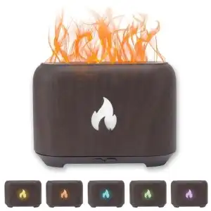 Aroma diffuser, Flame, Flame effect, Dark wood, 150ml, 16813, wholesale