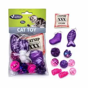 Set de 10 jucarii diverse pentru pisici, engros