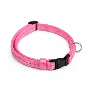 Papillon Textile Reflective Collar Pink 15x260-400mm, wholesale