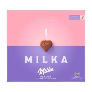 Praliny czekoladowe z kremem truskawkowym Milka 110g, hurt