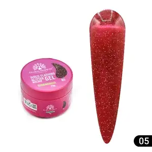 Nail modeling gel 15 gr, Disco Flashing Glitter Builder Gel 05, wholesale