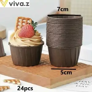 Muffin paper, brown-24pcs, T090341, wholesale