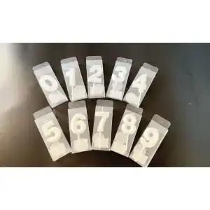 White number candle - 2, T090423, wholesale