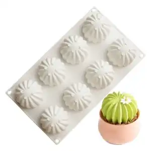 8-piece silicone cake mold - cactus, T13140, wholesale