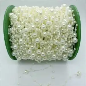 Ornament perlat bej 60m, T090651, en-gros