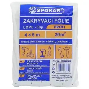 LDPE SPOKAR protective film, for various surfaces, 4mx5m, 30microns, wholesale