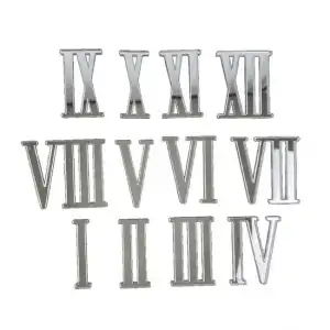 Set cifre romane - oglinda argintie  - 4 cm  - C-ART