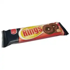 Leona glazed biscuits type rings with cocoa 90g, wholesale