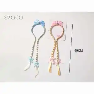 Hairpin with braid, bow and stones, wholesale