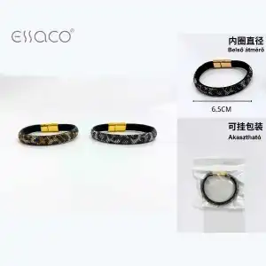 Leather bracelet with snake pattern and shiny stones, wholesale