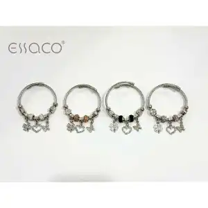Bratara din inox cu inima, fluture si trifoi, en-gros