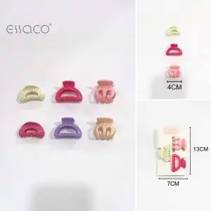 Cleste de par cu particule de sclipici multicolor, set 3 bucati, lungime 4 cm, angro