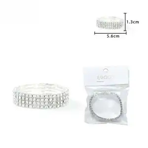 Bratara pe elastic cu 4 randuri de pietricele, angro