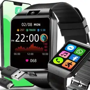 SMARTWATCH WATCH POLISH MENU SIM SD CARD IPS LCD DISPLAY CONNECTIONS