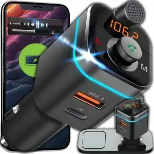 TRANSMITER FM BLUETOOTH ŁADOWARKA MP3 2XUSB SD LCD - E665